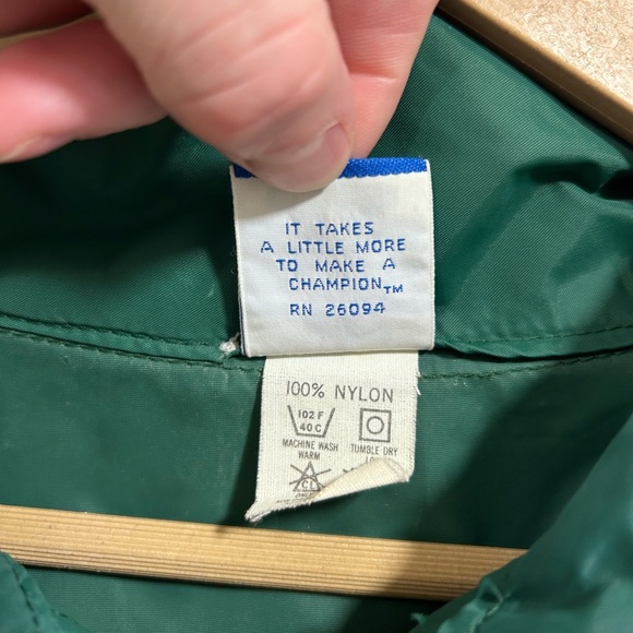 Vintage 80s Champion Women’s Nylon Windbreaker Size Medium Green USA Made Jacket - Picture 2 of 10